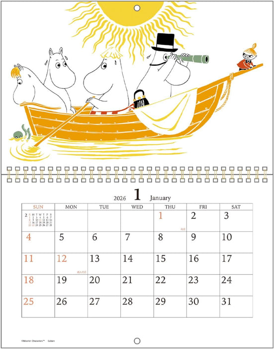 Gakken Sta:Ful 2026 Calendar Moomin Wall Ring Calendar AM15037