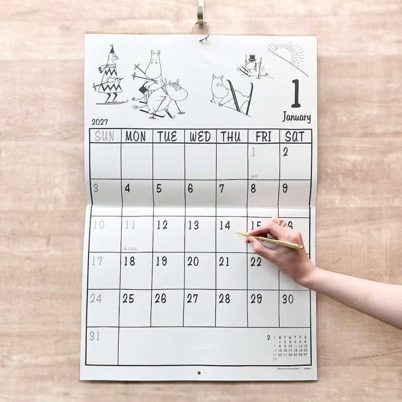 Midori 2027 Desk Calendar S Cat Pattern 31405006