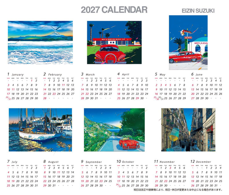 Try-X 2027 Desk Calendar Eizin Suzuki 27CL-482 13x16cm