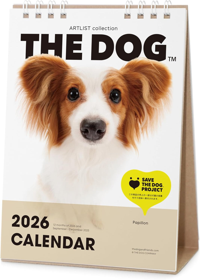 THE DOG 2026 Desk Calendar [Papillon]