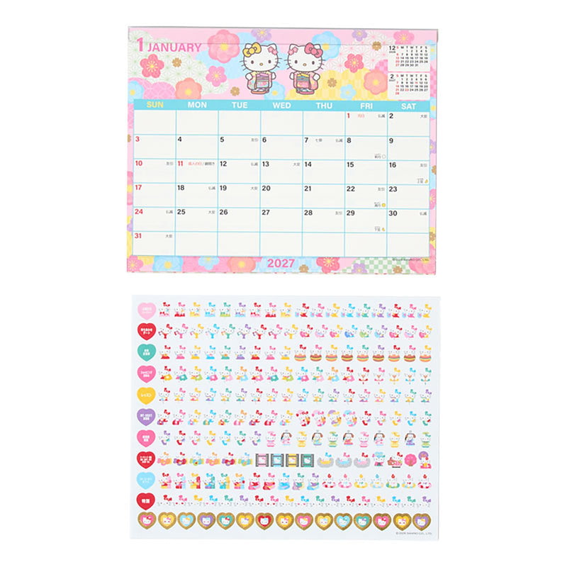 Sanrio Sheet Calendar 2027 Hello Kitty Desk Calendar 921556