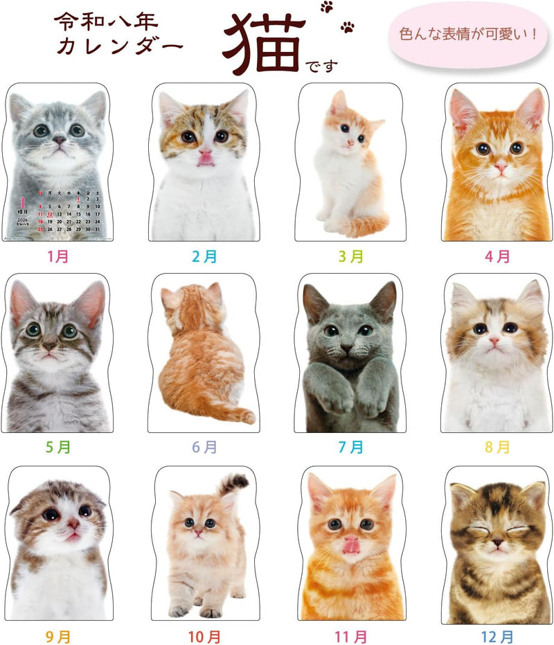 Active Corporation 2026 Wall Calendar Neko Desu 26ACL-67