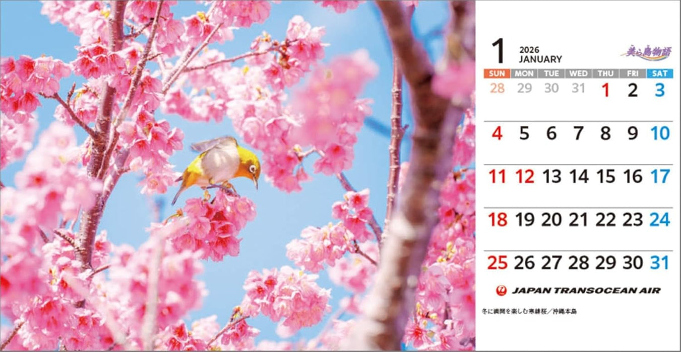 JTA 'Churashima Monogatari' 2026 Desk Calendar CL25-1140