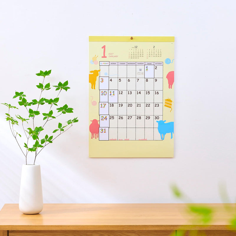 Midori 2027 Wall Calendar Washi Calendar S Animal 31432006