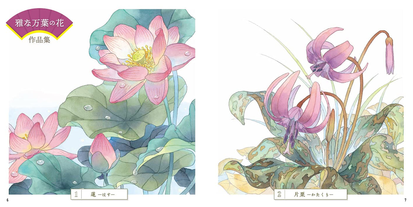 Adult Sketch Coloring Book Flowers of Manyoshu - Ancient Plants Admired by Poets