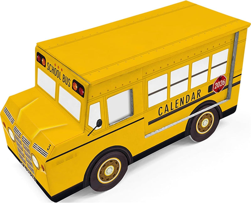 Greeting Life 2026 Desk Calendar Carbox School Bus C-1736-TK