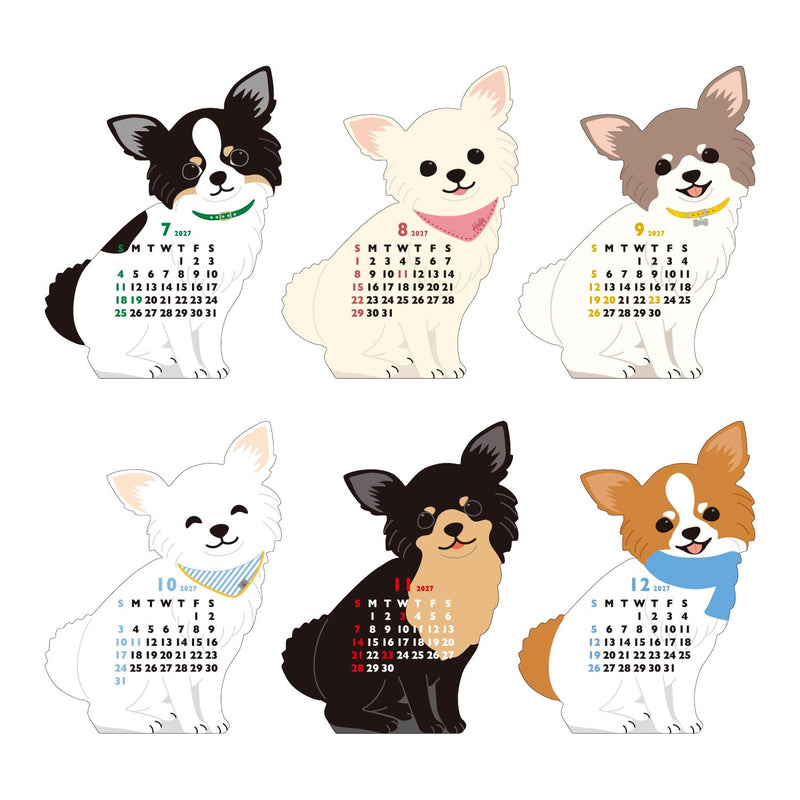 Greeting Life 2027 Desk Calendar Animal Die Cut Chihuahua Mini C-1790-ET
