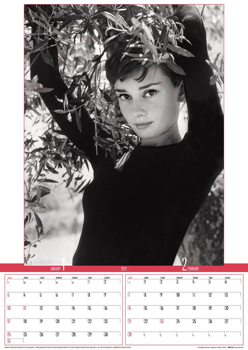 Try-X 2027 Wall Calendar Audrey Hepburn B2 27CL-341