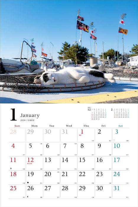 Relaxing Island Cat Journey 2026 Calendar