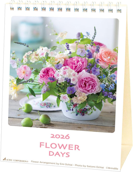 Active Corporation 2026 Desk Calendar FLOWER DAYS 26ACL-538