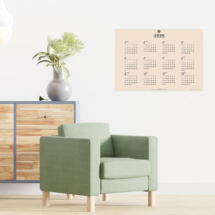 Orb 2026 Wall Calendar Silk Beige CS-1700BE