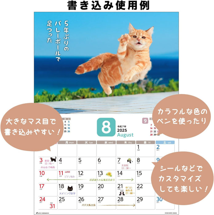 Active Corporation 2025 Wall Calendar Datte Neko Damono. 25ACL-66