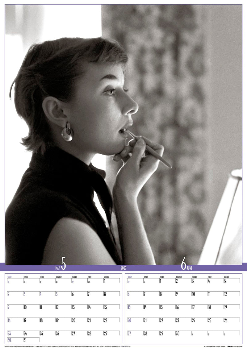 Try-X 2027 Wall Calendar Audrey Hepburn B2 27CL-341