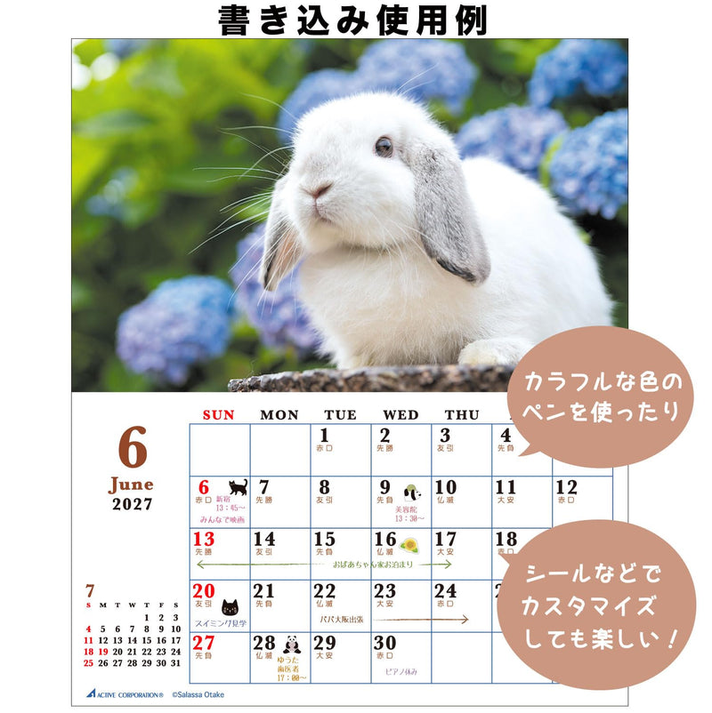 Active Corporation 2027 Desk Calendar Sweet Rabbit 27ACL-571