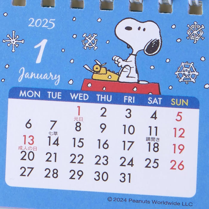 Sanrio Ring Mini Calendar 2025 Snoopy Desk Calendar 451142