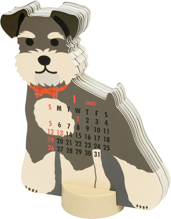 Greeting Life 2025 Desk Calendar Animal Die Cut Schauzer C-1631-ET