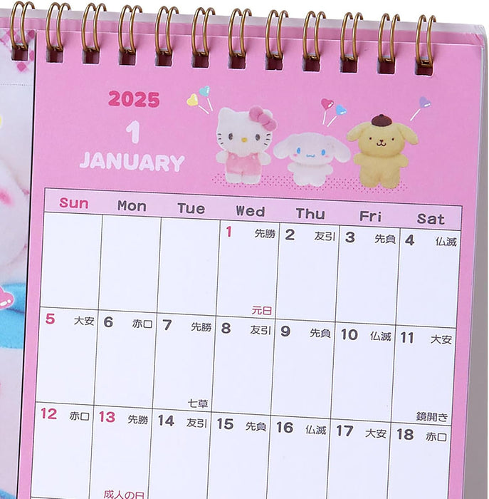 Sanrio Postcard Ring Calendar 2025 Sanrio Characters Desk Calendar 451223