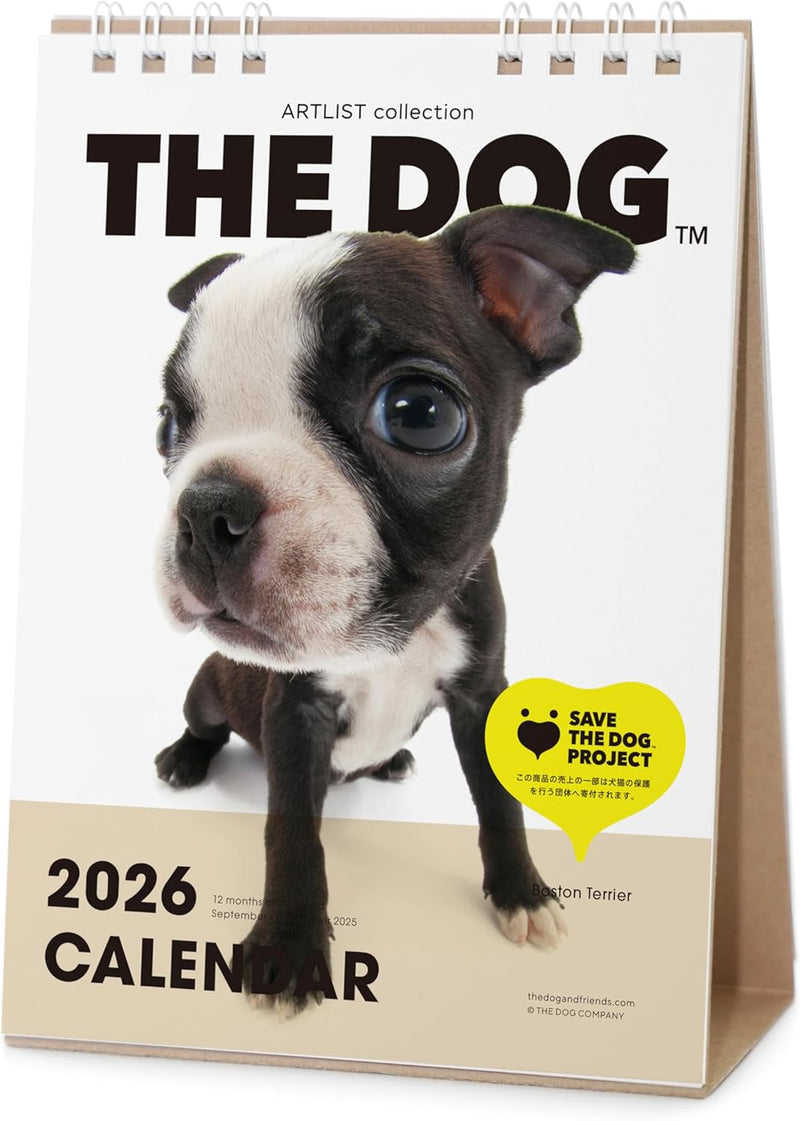THE DOG 2026 Desk Calendar [Boston Terrier]