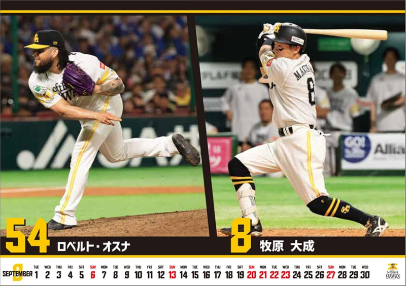 Hagoromo Fukuoka Softbank Hawks 2026 Desk Calendar CL26-0590
