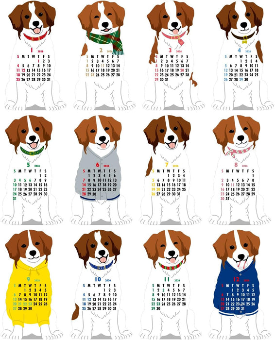 Greeting Life 2026 Desk Calendar Animal Die Cut Kooikerhondje C-1715-ET