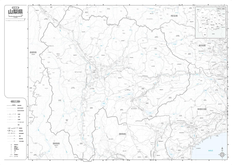 Prefecture Map Yamanashi (Prefecture Map 19)