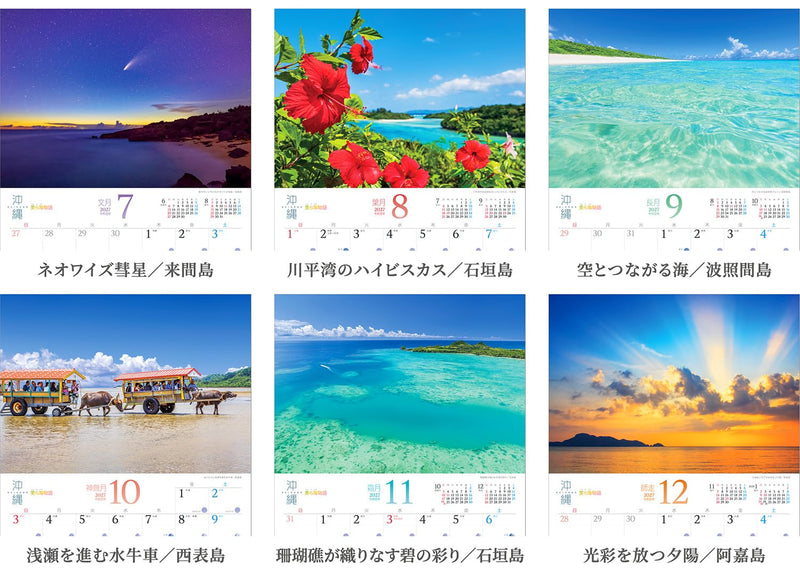 Shashin Koubou Calendar 'Okinawa Churaumi Monogatari' 2027 Wall Calendar (with Transparent Holder)