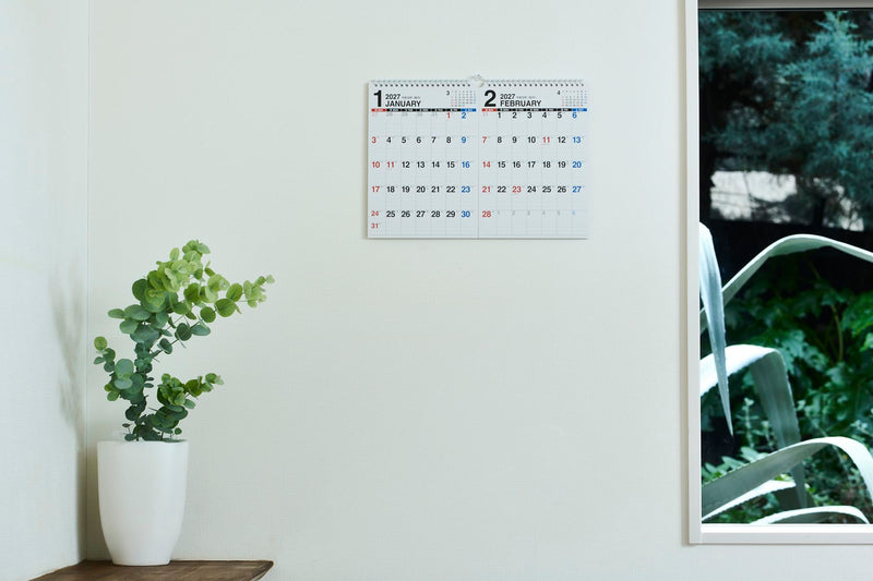 Takahashi 2027 Wall Calendar 2-Month View Double B5 Size E80