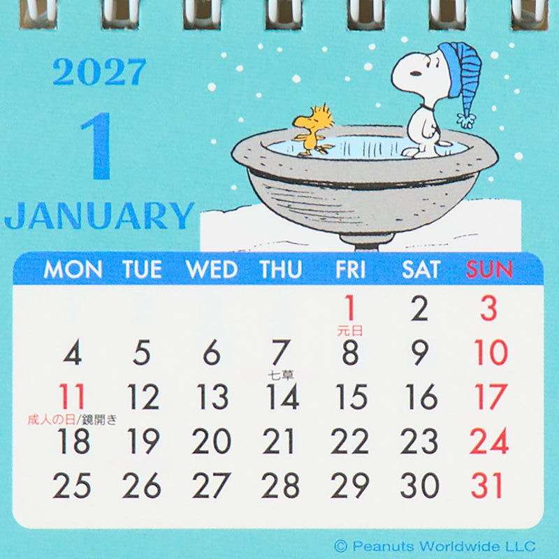 Sanrio Ring Mini Calendar 2027 Snoopy Desk Calendar 921203