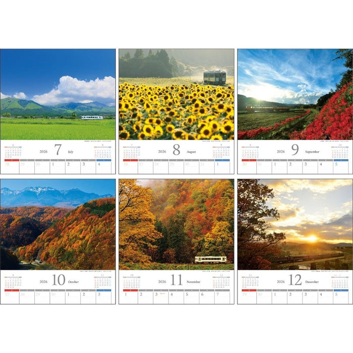 JTB Calendar The Scenic Railways of Beautiful Japan 2026 Wall Calendar