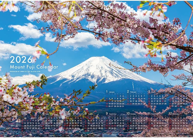 Orrb 2026 Wall Calendar A2 Mount Fuji Poster A MF-700A
