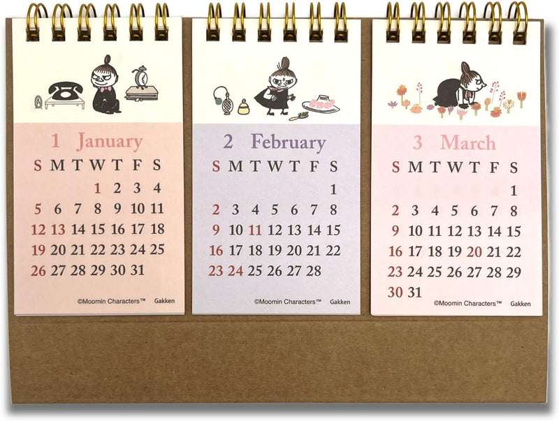 Gakken Sta:Ful 2025 Calendar Little My Desk Calendar 3-Month EM10003