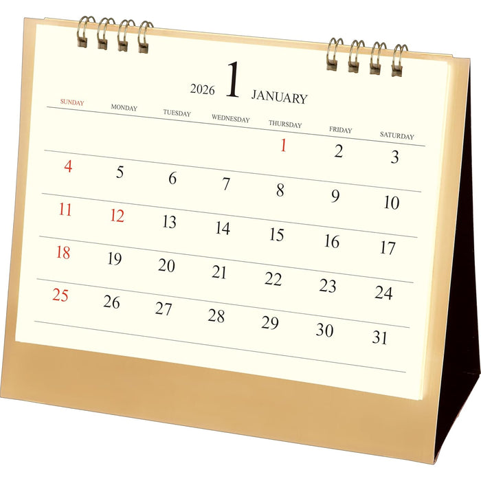 Todan 2026 Desk L Calendar Premium Gold 15.6 x 18cm TD-299