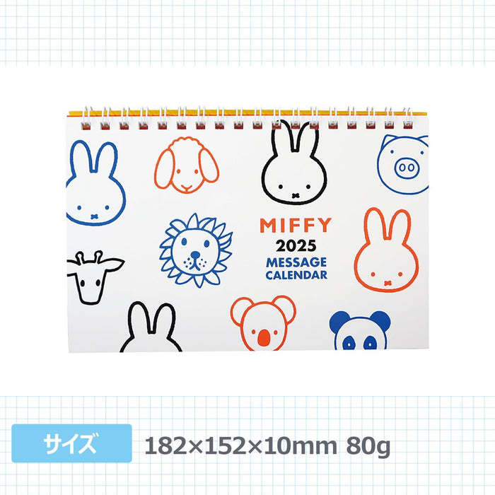 SQUARE Miffy 2025 Desk Calendar White 37BCA-3