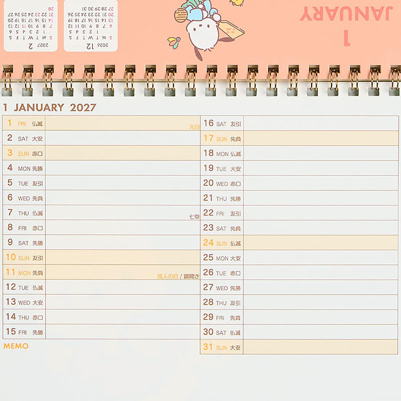 Sanrio Ring Calendar 2027 Pochacco Desk Calendar 921432