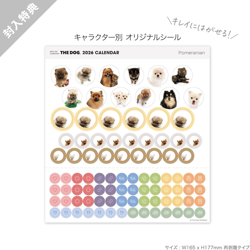 THE DOG 2026 Wall Calendar Mini Size [Pomeranian]