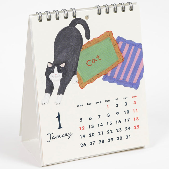 Greeting Life 2026 Desk Calendar Kahoko Sodeyama Cat & C-1686-SD