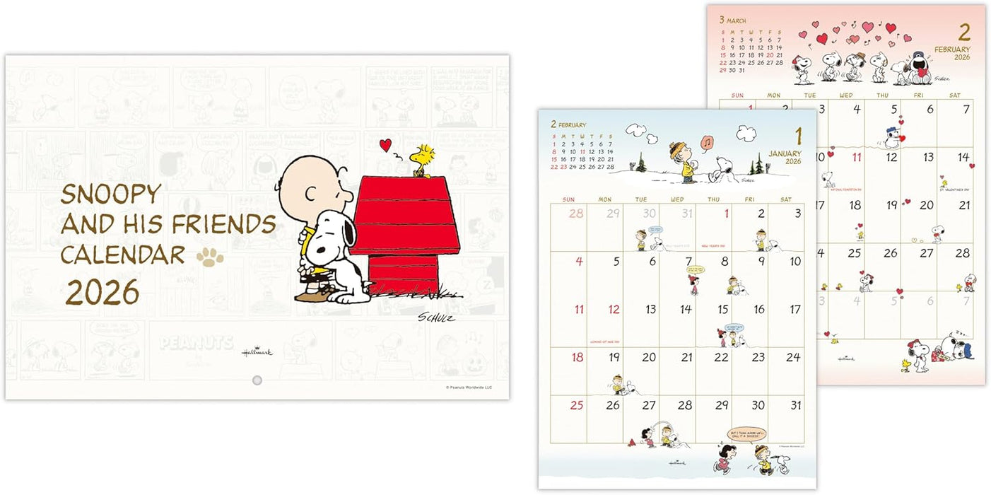 Hallmark Snoopy 2026 Wall Calendar Small 845452