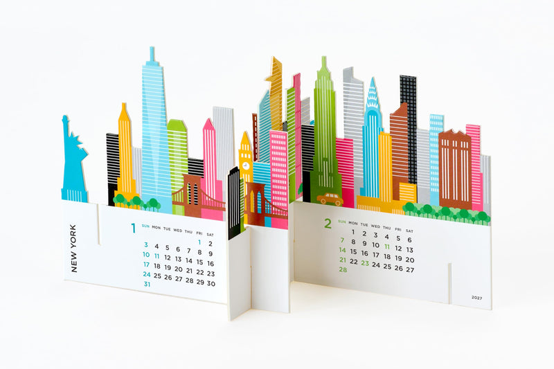 M-PLAN 2027 Cubics Desk Calendar Petit Petit 2-Month Basic 204119-01-58