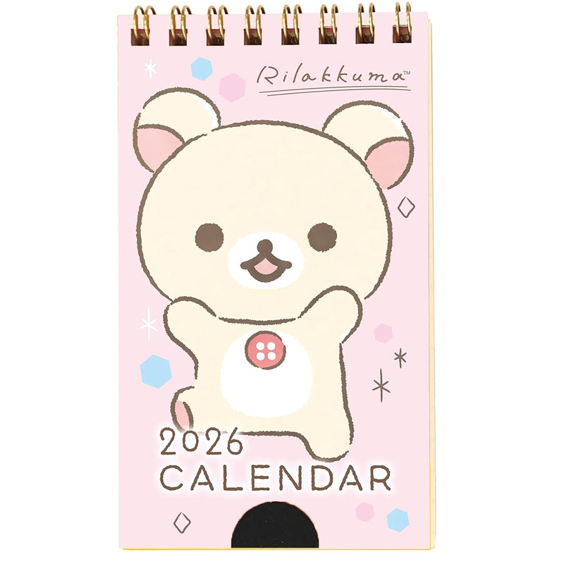 Todan 2026 Rilakkuma Pocket Calendar (Korilakkuma) 12.3 x 7cm TD-30081-B