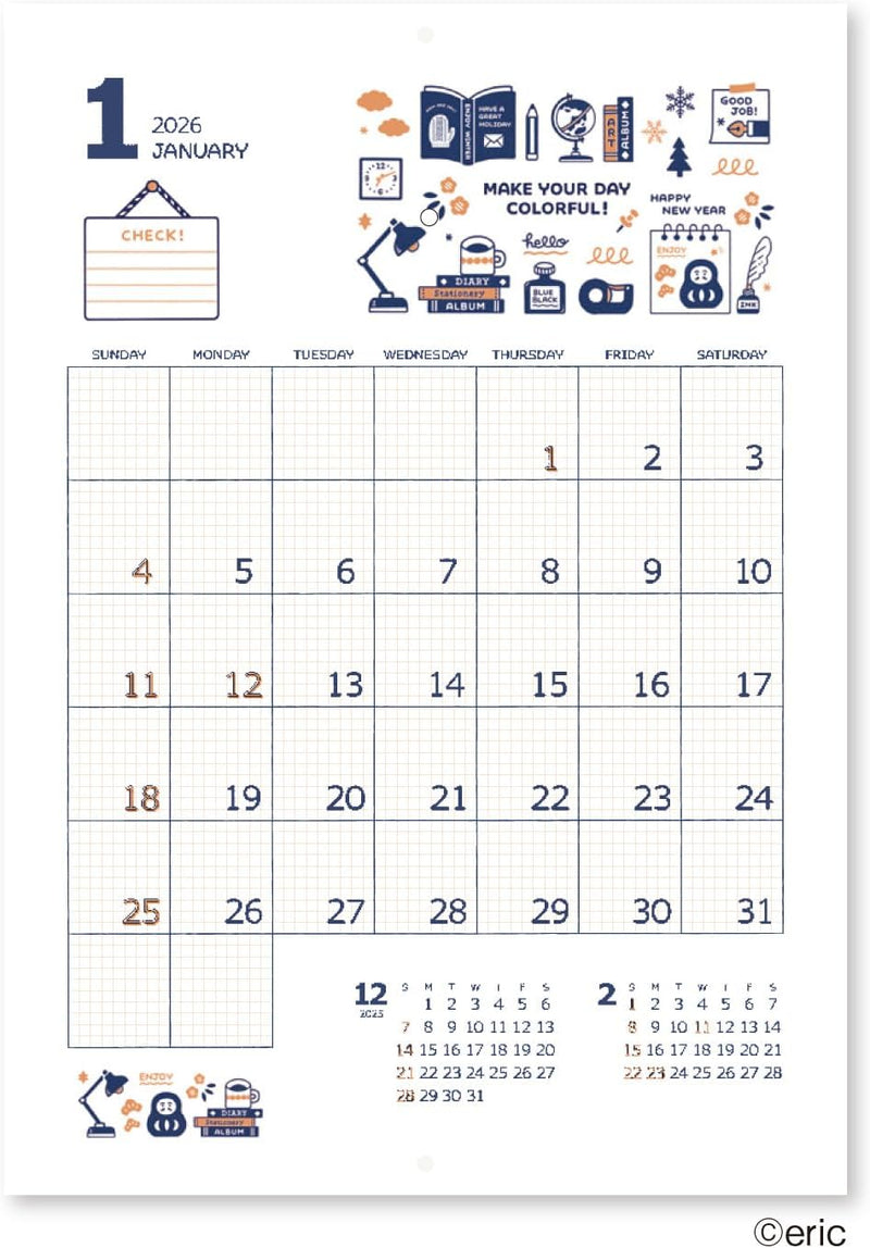 New Japan Calendar 2029 Wall Calendar eric NK4000