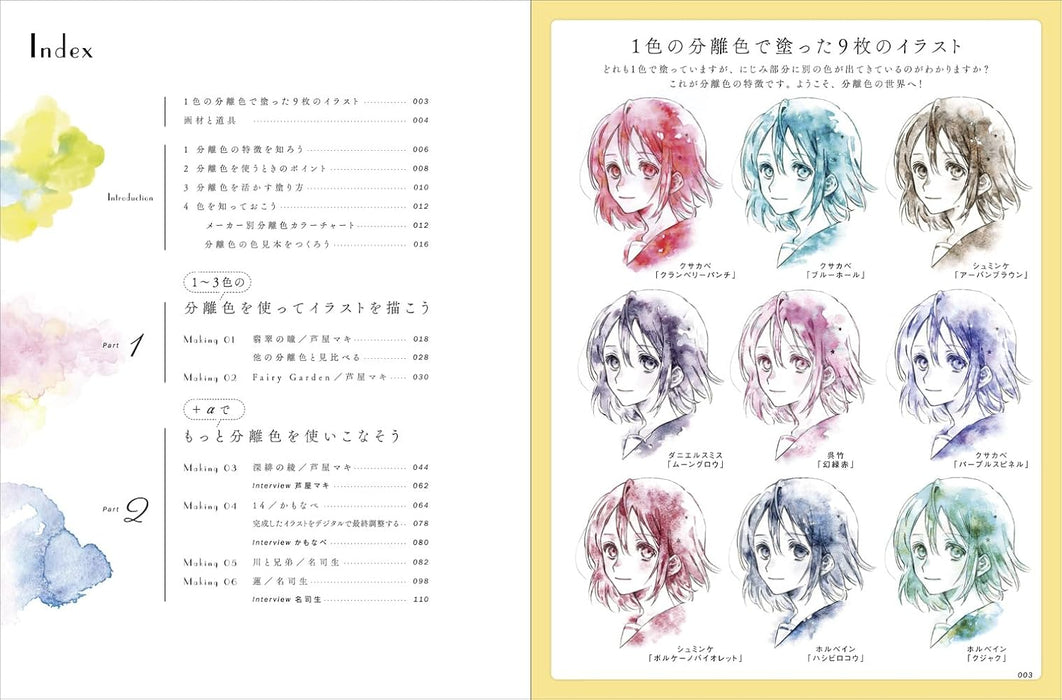 Watercolor Comic Illustrations with Split Colors