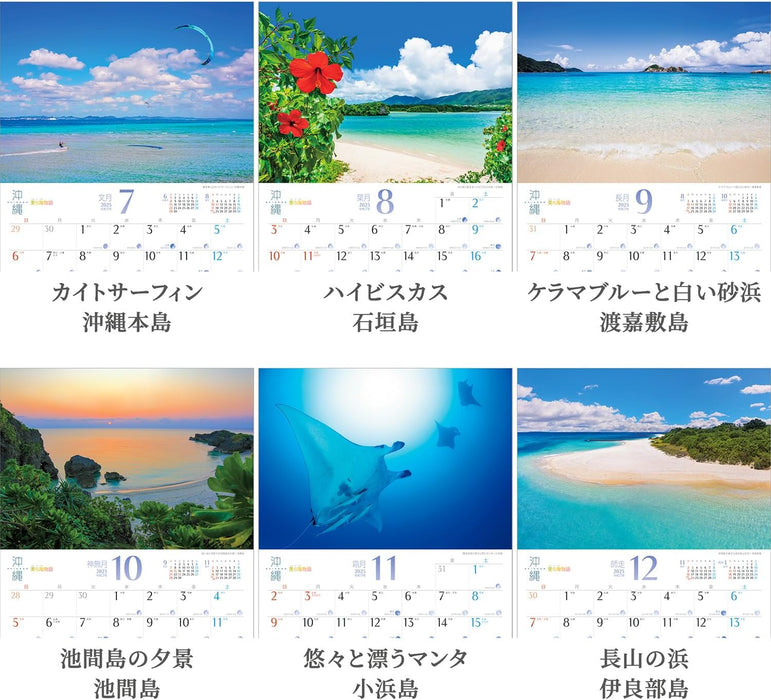 Shashin Koubou 'Okinawa Churaumi Monogatari' 2025 Wall Calendar (with Holder) 300 x 420mm