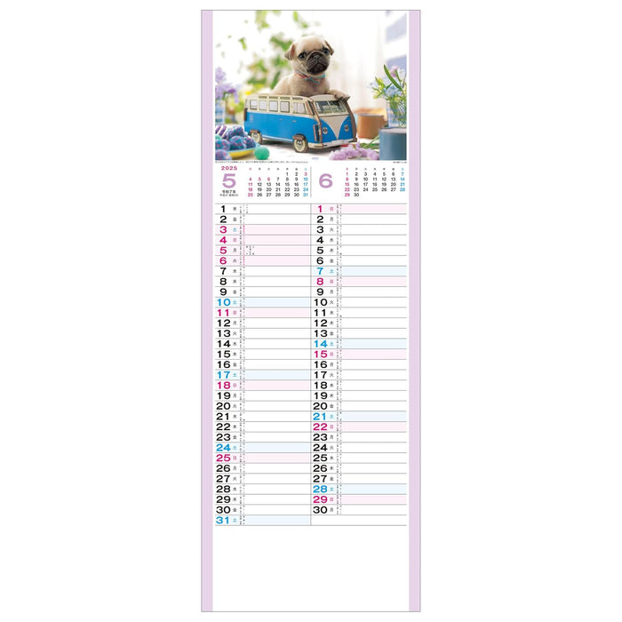 Todan 2025 Wall Calendar Koinu 52.7 x 19cm TD-997