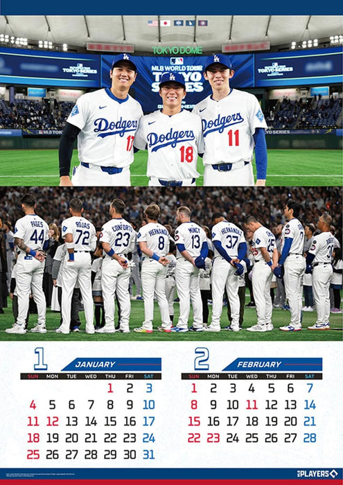 Ensky Dodgers 2026 Wall Calendar B2 CL-555