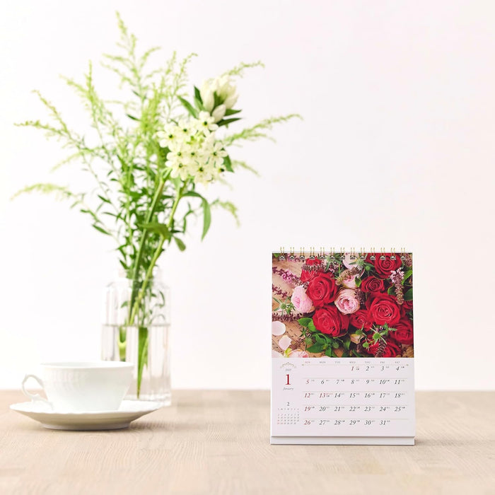 New Japan Calendar 2025 Desk Calendar Brilliant Flowers NK4116