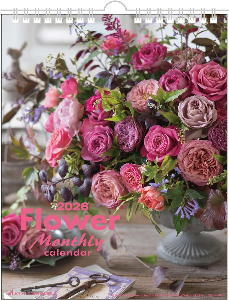 Active Corporation 2026 Wall Calendar Flower Monthly 26ACL-07