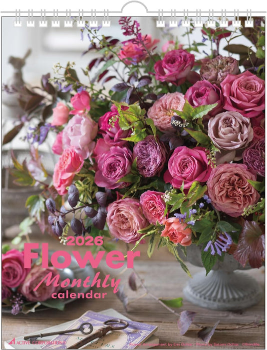 Active Corporation 2026 Wall Calendar Flower Monthly 26ACL-07