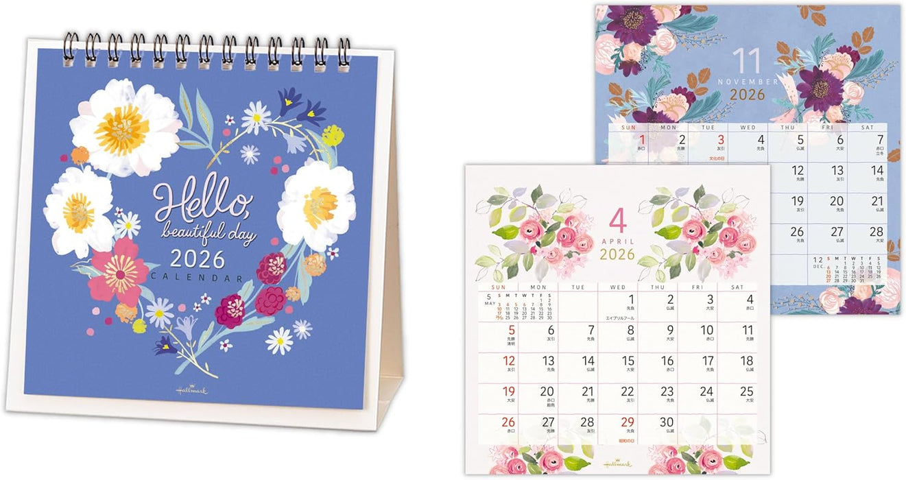 Hallmark 2026 Desk Calendar Flower Art 845582