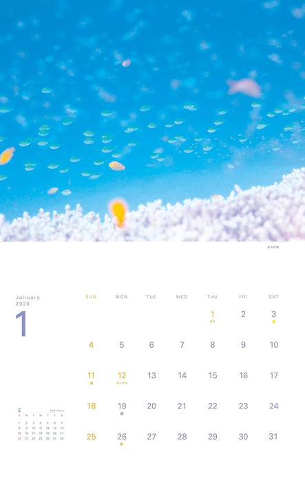 Calendar 2026 The Happiest Sea: The Most Beautiful Ocean in the World (Monthly/Wall Calendar) (Yama-kei Calendar 2026)