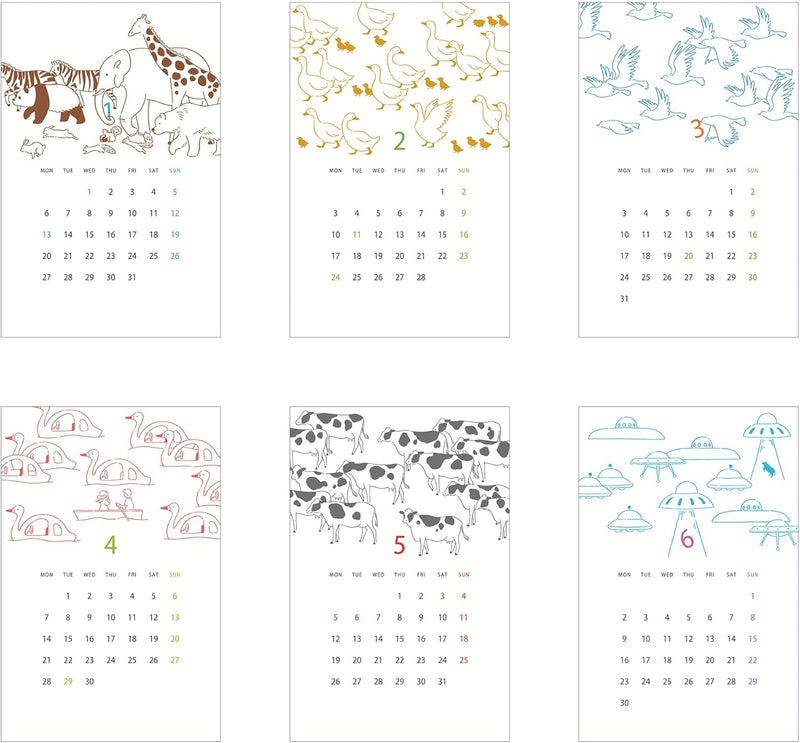 EL COMMUN MATOKA 2025 Desk Calendar Wooden Stand Arara CAL-106